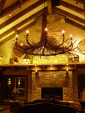 132"W Twigs 12 Lt Rustic Lodge Chandelier
