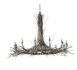 132"W Twigs 12 Lt Rustic Lodge Chandelier