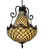 16"W Jeweled Katherine Tiffany Victorian Pendant