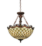 18"W Katherine Tiffany Victorian Inverted Pendant