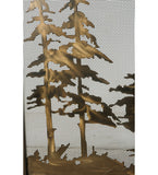 36"W X 26"H Tall Pines Folding Metal Fireplace Screen