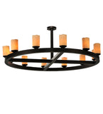 61"W Horizon Ring 12 Lt Contemporary Lodge Semi-Flushmount