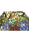 18.5"H Spiral Grape Tiffany Floral Table Lamp