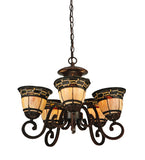 20"W Tiffany Mission Ilona 5 Arm Chandelier