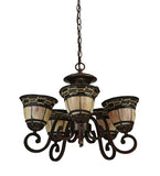 20"W Tiffany Mission Ilona 5 Arm Chandelier