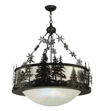 31.5"W Snowflake Rustic Lodge Inverted Pendant