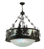 31.5"W Snowflake Rustic Lodge Inverted Pendant