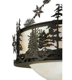 31.5"W Snowflake Rustic Lodge Inverted Pendant