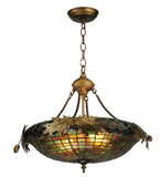 22.5"W Greenbriar Oak Tiffany Rustic Lodge Inverted Pendant