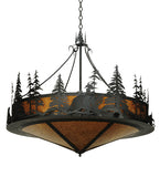 58.5"W Northwoods Bear at Dusk Amber Mica Inverted Pendant