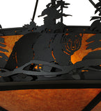 58.5"W Northwoods Bear at Dusk Amber Mica Inverted Pendant