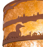 20"W Loon On The Lake Wildlife Rustic Lodge Pendant