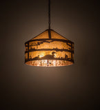 20"W Loon On The Lake Wildlife Rustic Lodge Pendant