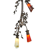 22"W Vinca Vine 12 Lt Floral Rustic Lodge Chandelier