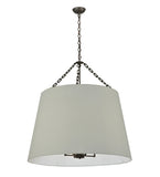 36"W Cilindro White Tapered Contemporary Fabric Pendant