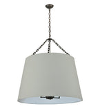 36"W Cilindro White Tapered Contemporary Fabric Pendant
