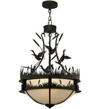 24"W Ducks In Flight Wildlife Lodge Inverted Pendant