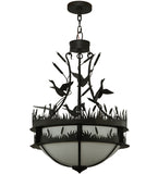 24"W Ducks In Flight Wildlife Lodge Inverted Pendant