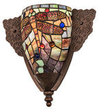 14"W Tiffany Hanginghead Dragonfly Wall Sconce