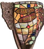 14"W Tiffany Hanginghead Dragonfly Wall Sconce