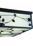 36"Sq Ivy Floral Arts & Crafts Flushmount