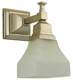 5"W Bungalow White Alabaster Swirl Mission Wall Sconce
