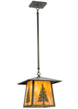 12"Sq Stillwater Tall Pine Outdoor Pendant