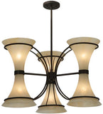 30"W Chronos 3 Arm Contemporary Chandelier