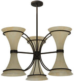 30"W Chronos 3 Arm Contemporary Chandelier