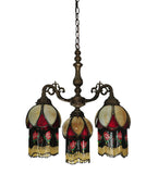 20"W Isabella 3 Arm Tiffany Mission Victorian Chandelier