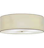 30"W Cilindro White Textrene Contemporary Fabric Flushmount