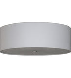 30"W Cilindro White Textrene Contemporary Fabric Flushmount