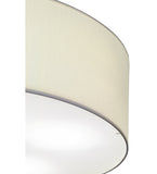 30"W Cilindro White Textrene Contemporary Fabric Flushmount