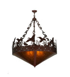 42"W Ducks In Flight Wildlife Lodge Inverted Pendant