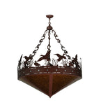 42"W Ducks In Flight Wildlife Lodge Inverted Pendant