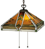 17"Sq Abilene Tiffany Mission Pendant