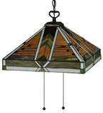 17"Sq Abilene Tiffany Mission Pendant