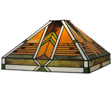 48"L Abilene 3 Lt Stained Glass Southwest Island/Billiard Pendant