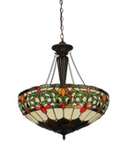 22"W Creole Stained Glass Inverted Pendant