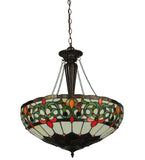 22"W Creole Stained Glass Inverted Pendant