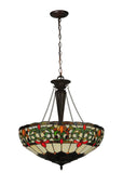 22"W Creole Stained Glass Inverted Pendant