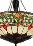 22"W Creole Stained Glass Inverted Pendant