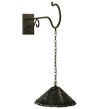 17"W Jeweled Peacock Shepherd's Hook Tiffany Wall Sconce