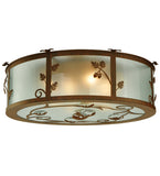 30"W Oak Leaf & Acorn Arts & Crafts Flushmount