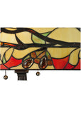 25"H Woodland Berries Floral Stained Glass Table Lamp