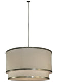 72"W Cilindro 2 Tier Contemporary Fabric Pendant