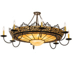 46"W Stanley 8 Arm Victorian Gothic Semi-Flushmount