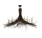 35"-58"W Twigs 6 Lt Rustic Lodge Chandelier