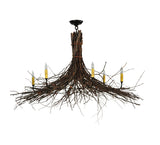35"-58"W Twigs 6 Lt Rustic Lodge Chandelier