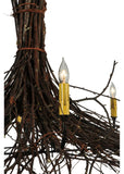 35"-58"W Twigs 6 Lt Rustic Lodge Chandelier